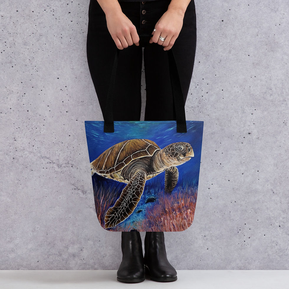 Thumbnail: Sea Turtle Art Tote Bag