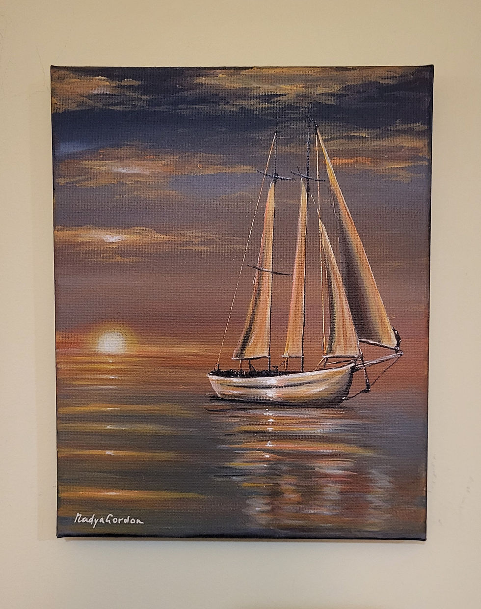 Thumbnail: Golden Sails - Original Acrylic Painting