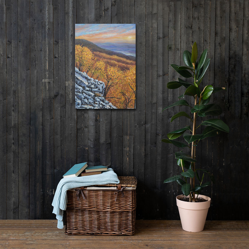 Thumbnail: Shenandoah Mountains CANVAS PRINT of Painting Blue Ridge Fall