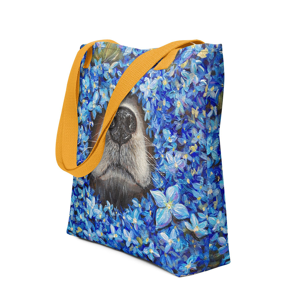 Thumbnail: Blue Hydrangea Dog Nose Tote Bag