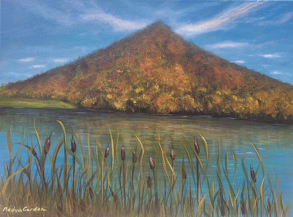 Thumbnail: Flat Top Mountain and Abbott Lake at Peaks of Otter Painting 