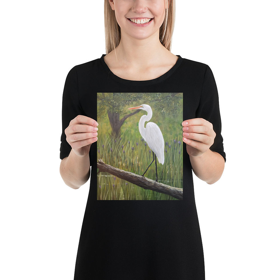 Thumbnail: Great White Egret Print of Painting
