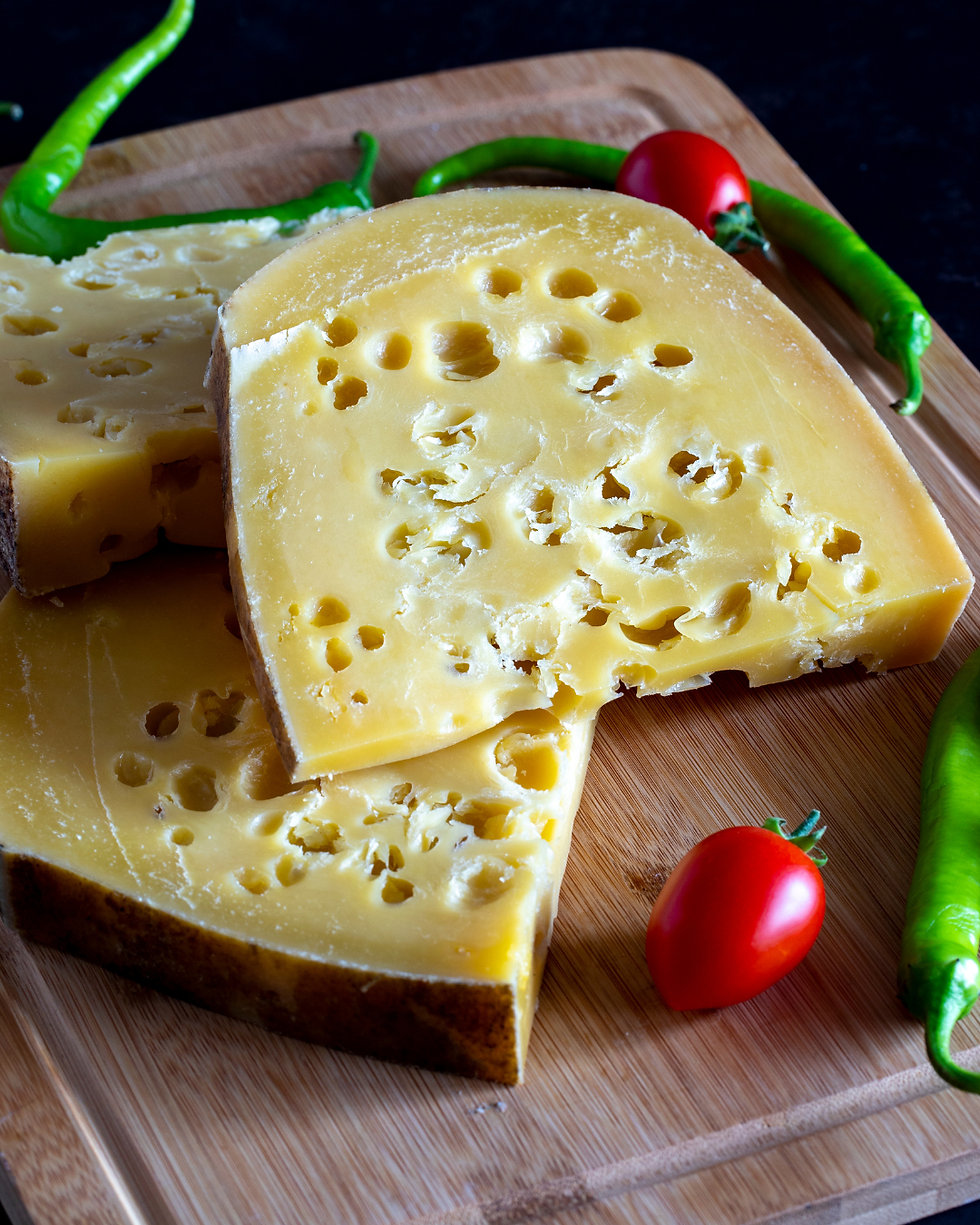 Gruyére Cheese Slices on Board