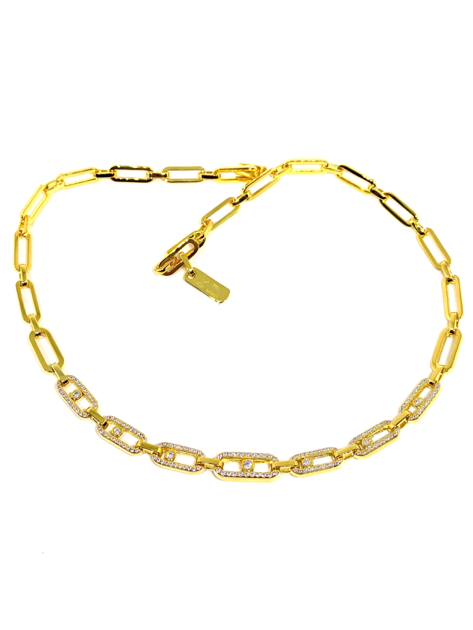 Ortası oynar taşlı mes gerdan kolye, ithal