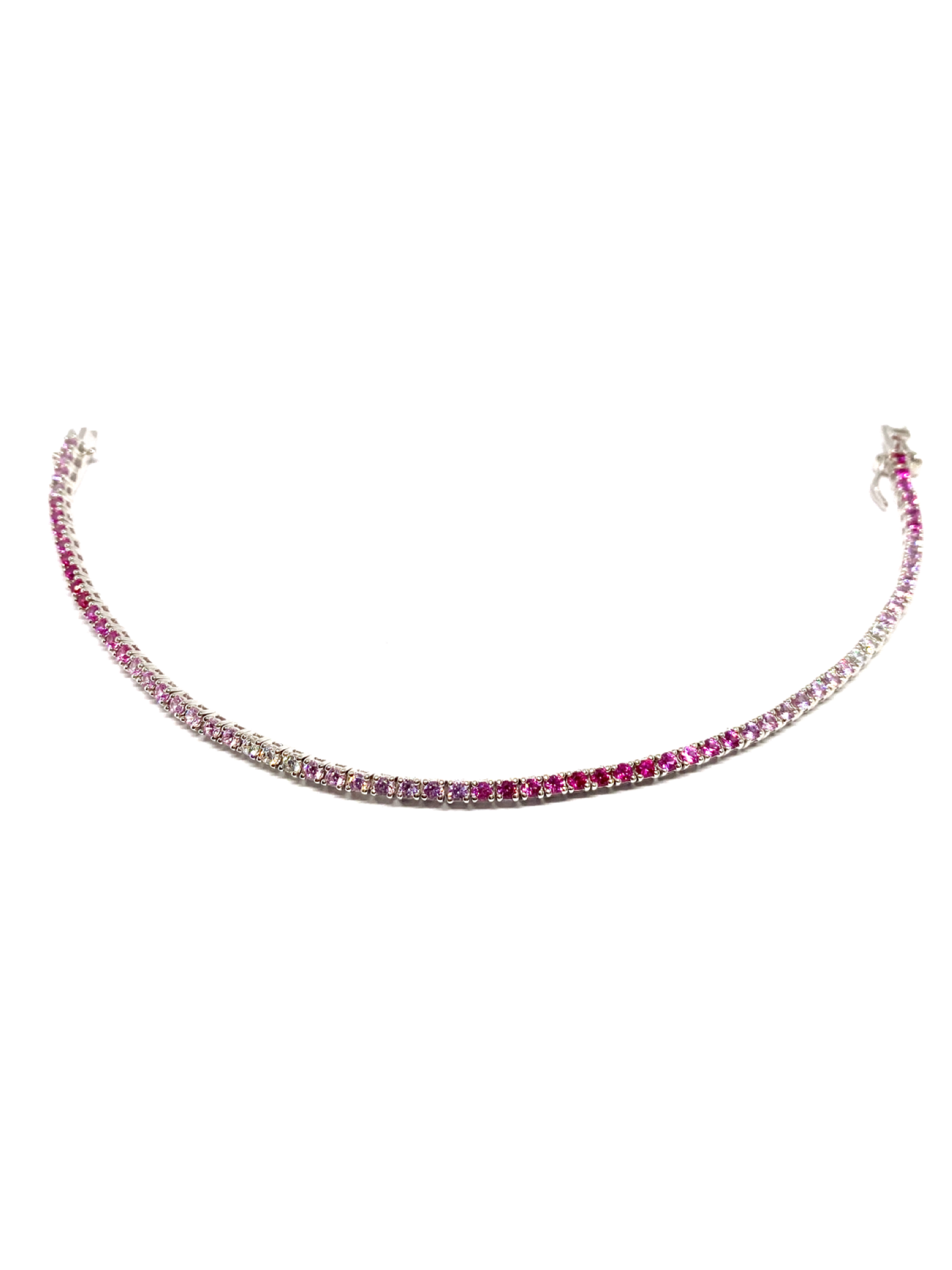 Pembe tonlu taşlı 2 mm taşlı suyolu bileklik, ithal