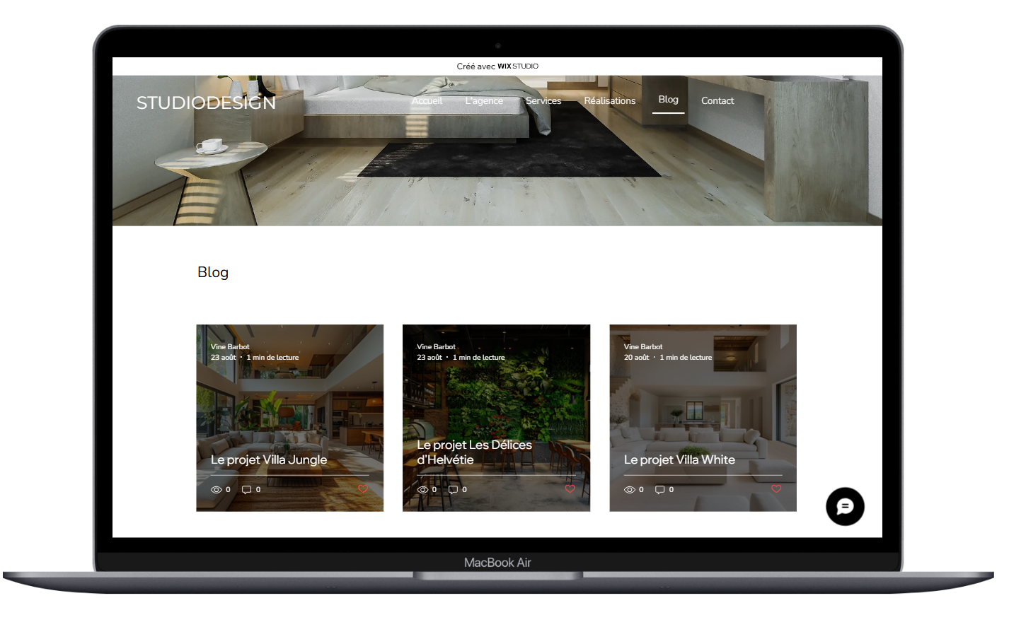 illustration du template en ligne sur un écran de PC portable