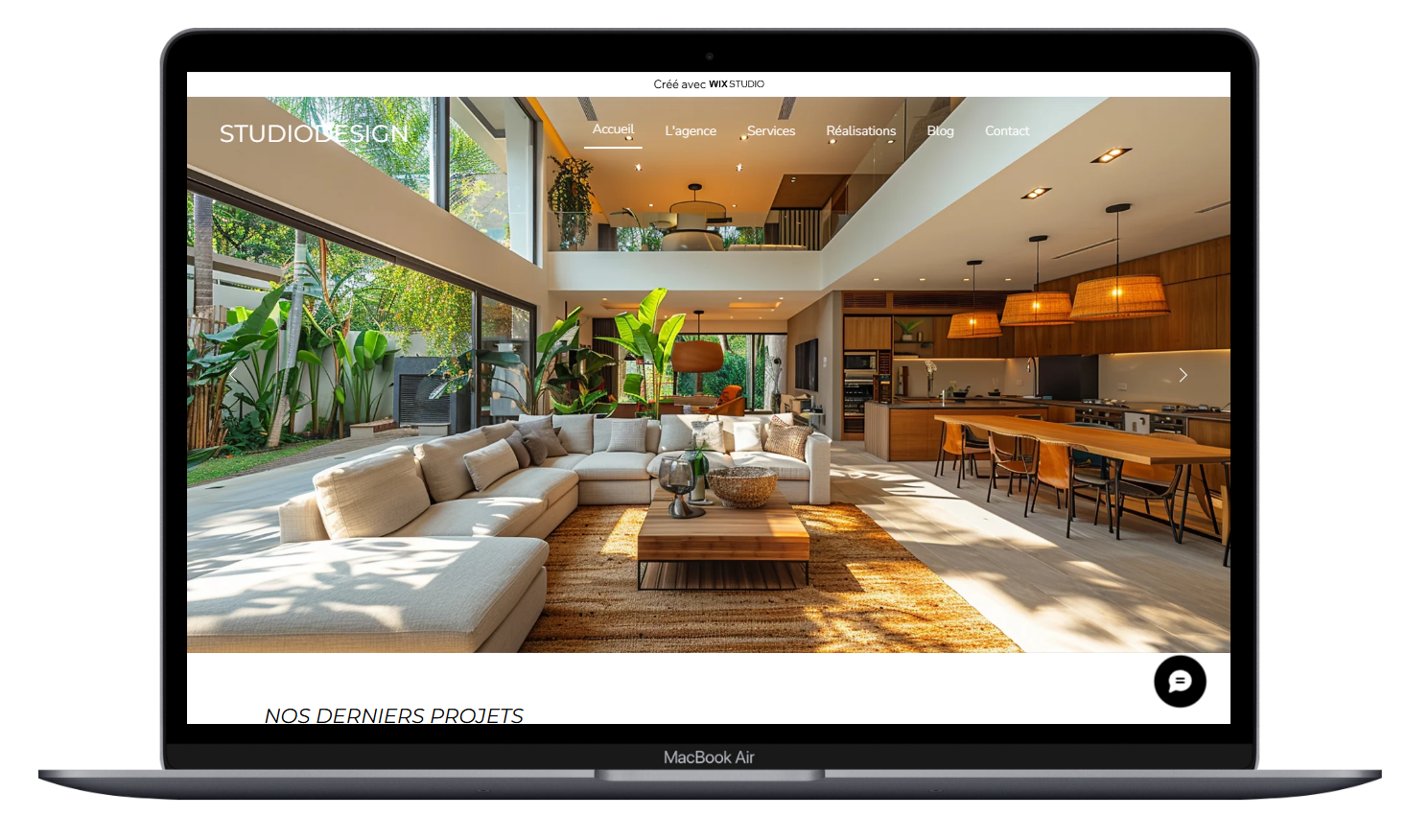 illustration du template en ligne sur un écran de PC portable