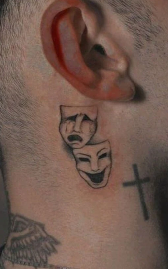 Masques Tragédie & Comédie avec Croix