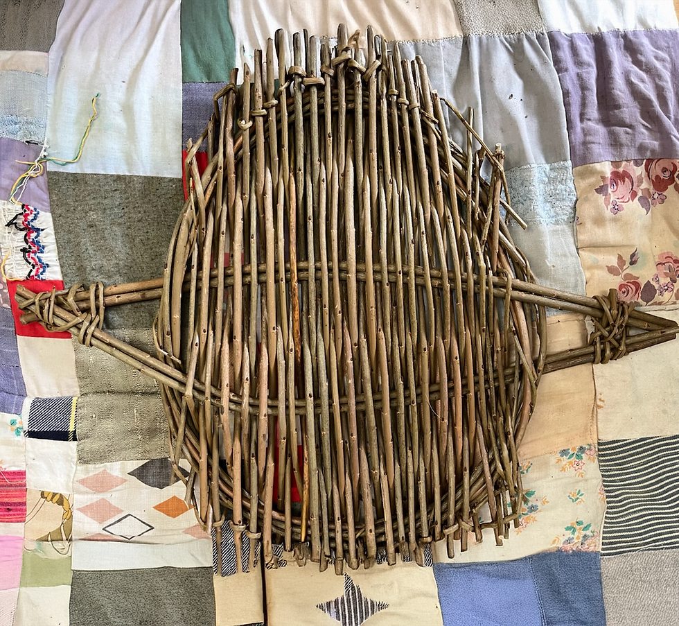 Rustic Catalan Tray made of willow created by June McEwan