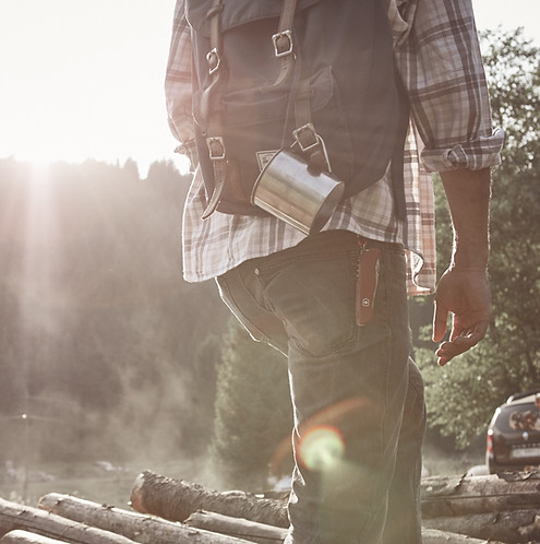Man Hiking in Nature