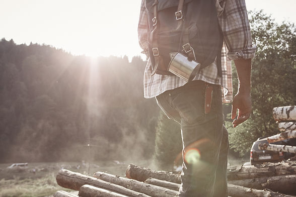 Man Hiking in Nature