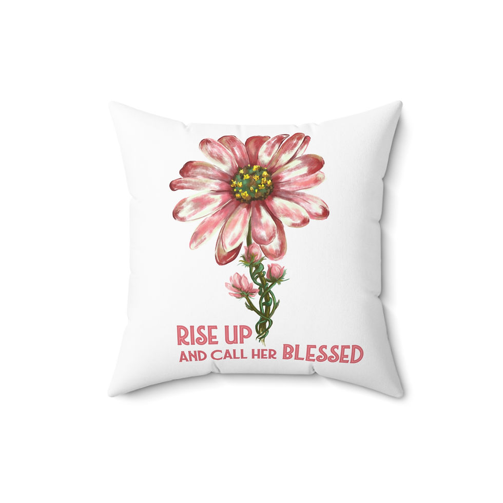 Thumbnail: Blessed Flower Spun Polyester Square Pillow