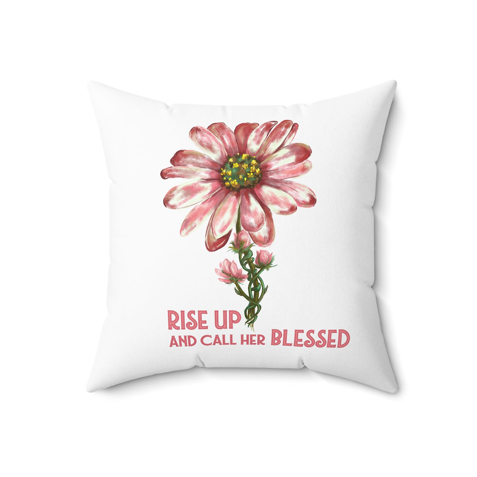 Thumbnail: Blessed Flower Spun Polyester Square Pillow
