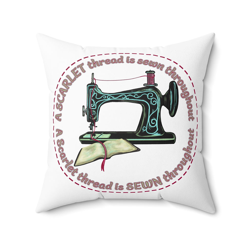 Thumbnail: Scarlet Thread Sewn Spun Polyester Square Pillow