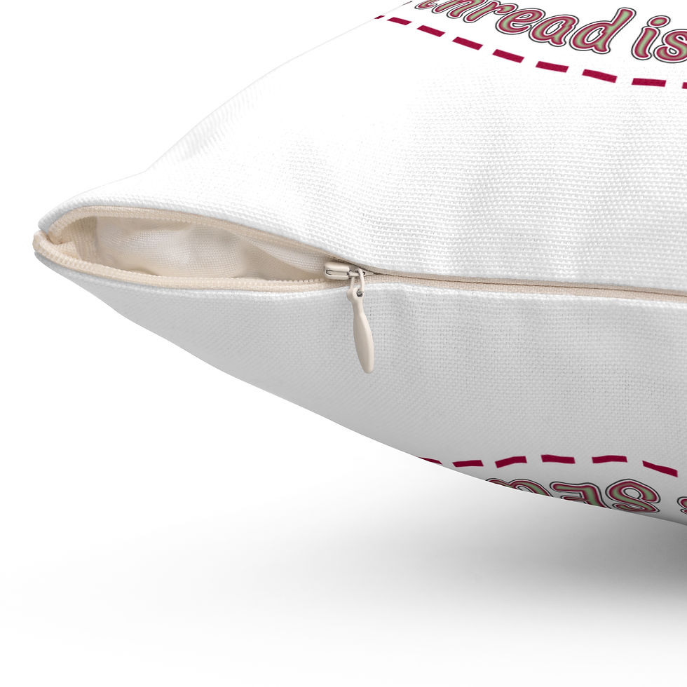 Thumbnail: Scarlet Thread Sewn Spun Polyester Square Pillow