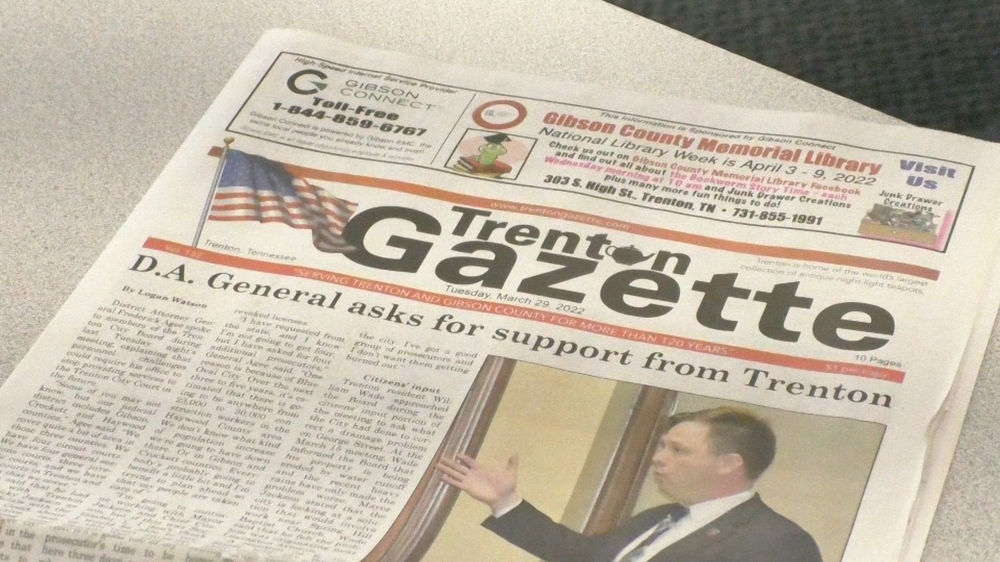 Made in Tennessee Newspaper Tour Trenton Gazette