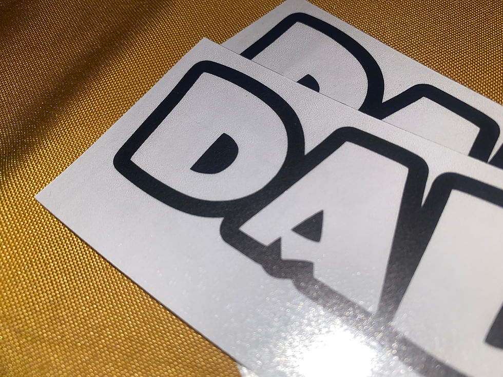 Thumbnail: 6 inch Pewter (Goldish-Silver) Dad Swagg Decal