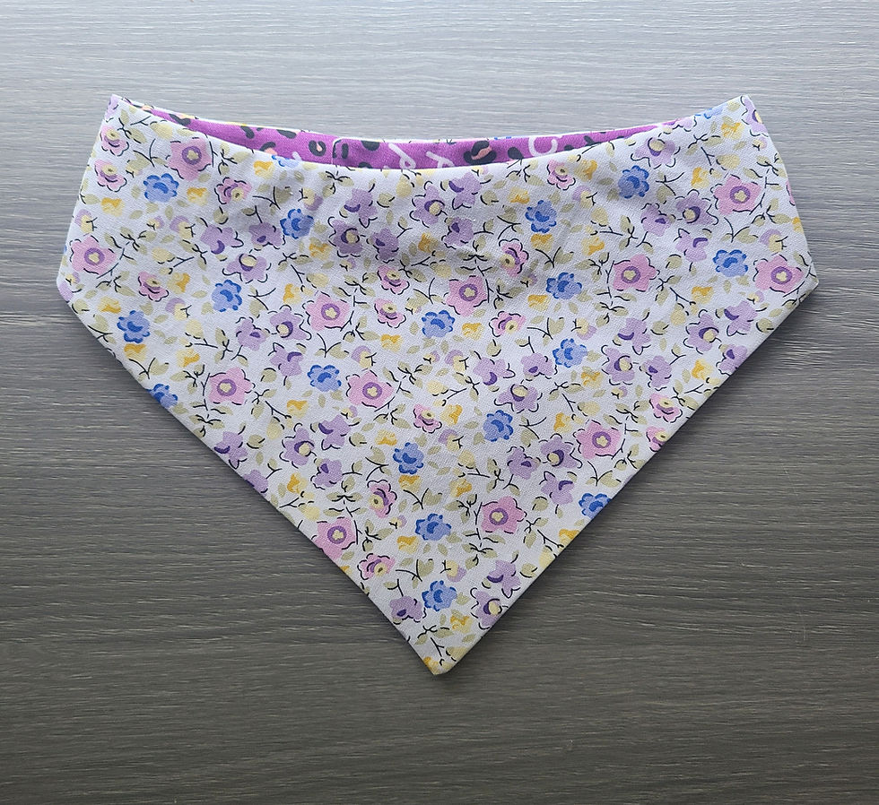 Thumbnail: Wild Child/Lavender Fields - reversible dog bandana