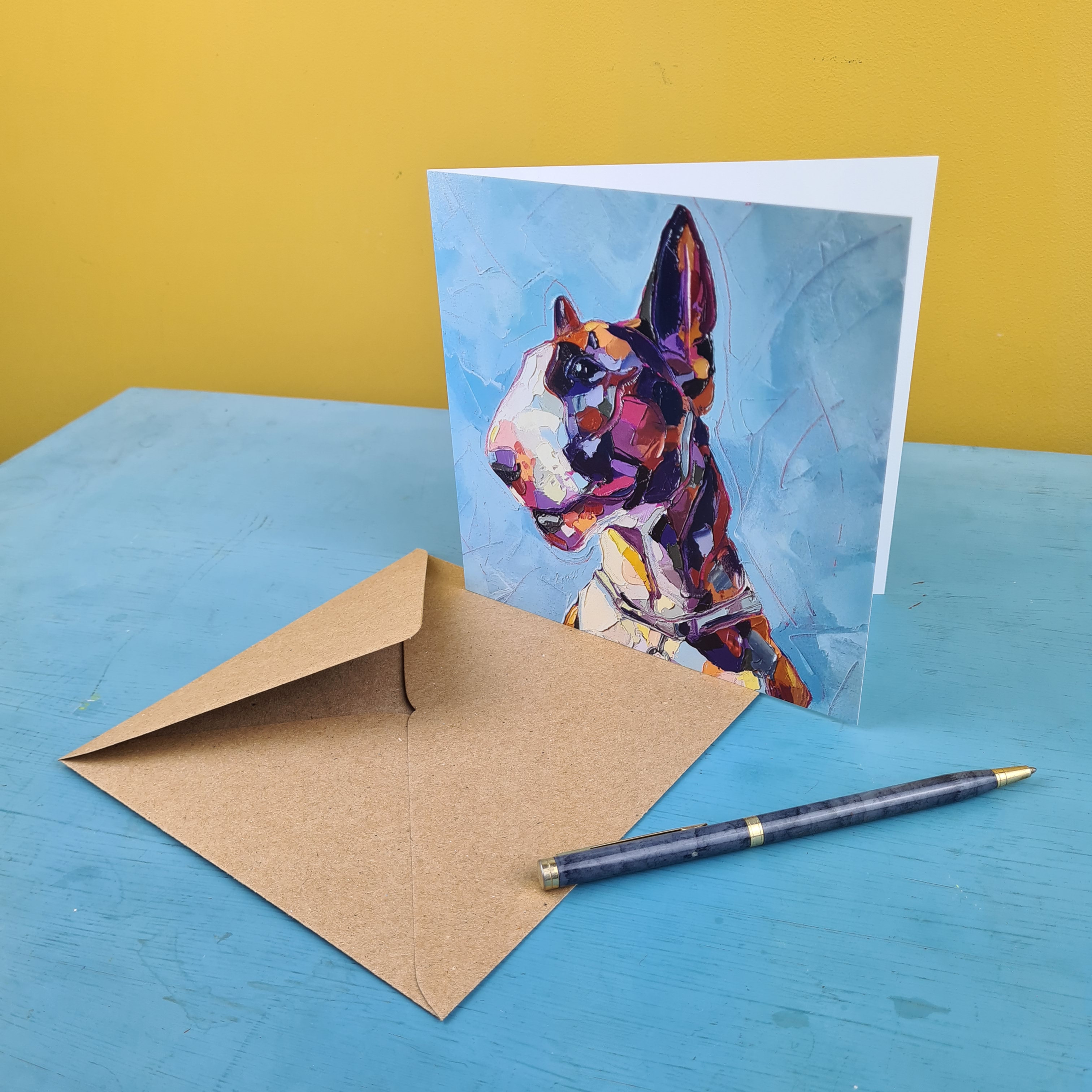 Stafforshire Bull Terrier Greetings Card