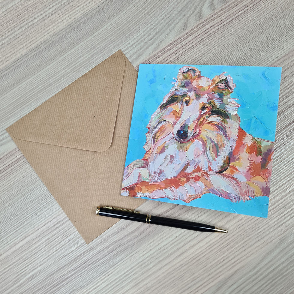 Thumbnail: Rough Collie Greetings Card