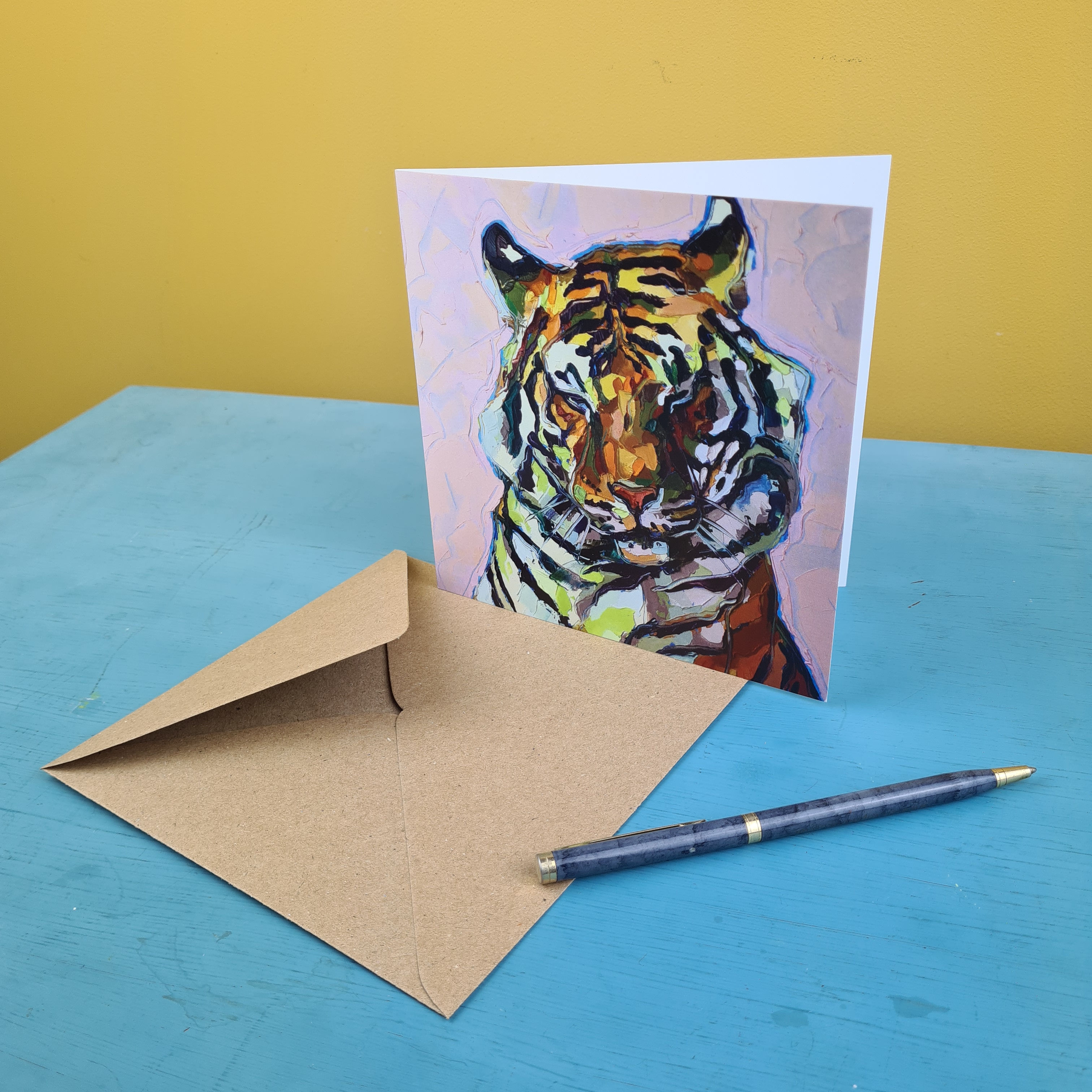 Basking Tiger Greetings Card
