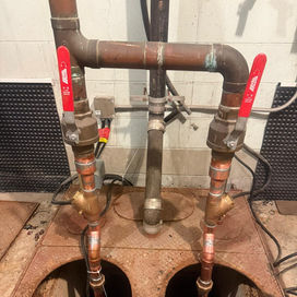 sump pump, copper pipe, new discharge pipe