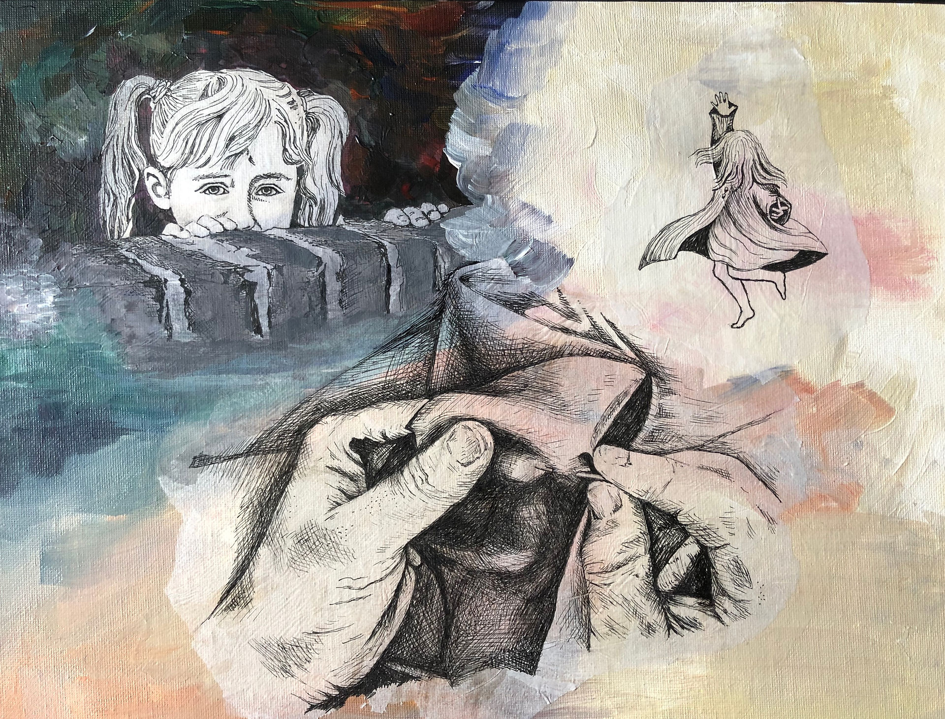 layering the images on the paint