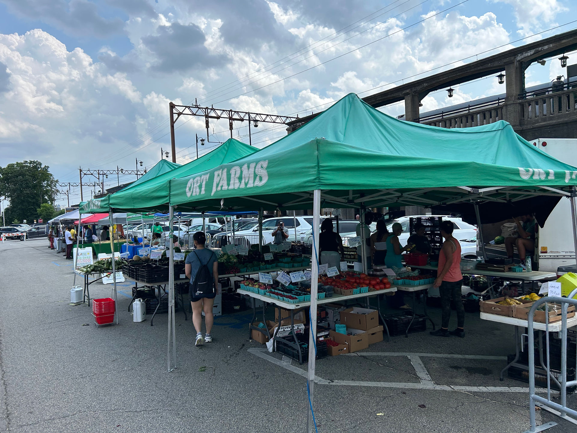 Customers at the East Orange Farmers Market