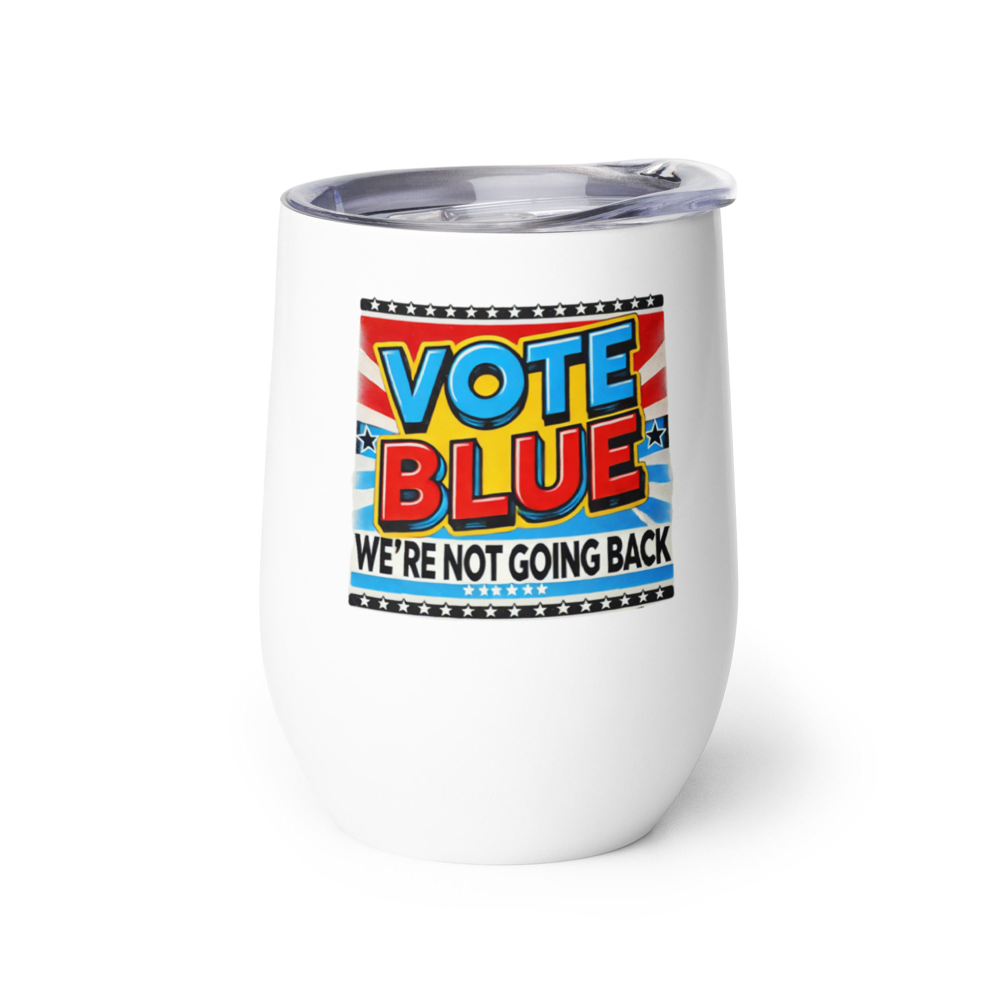 "Vote Blue" Pop Art - Wine tumbler
