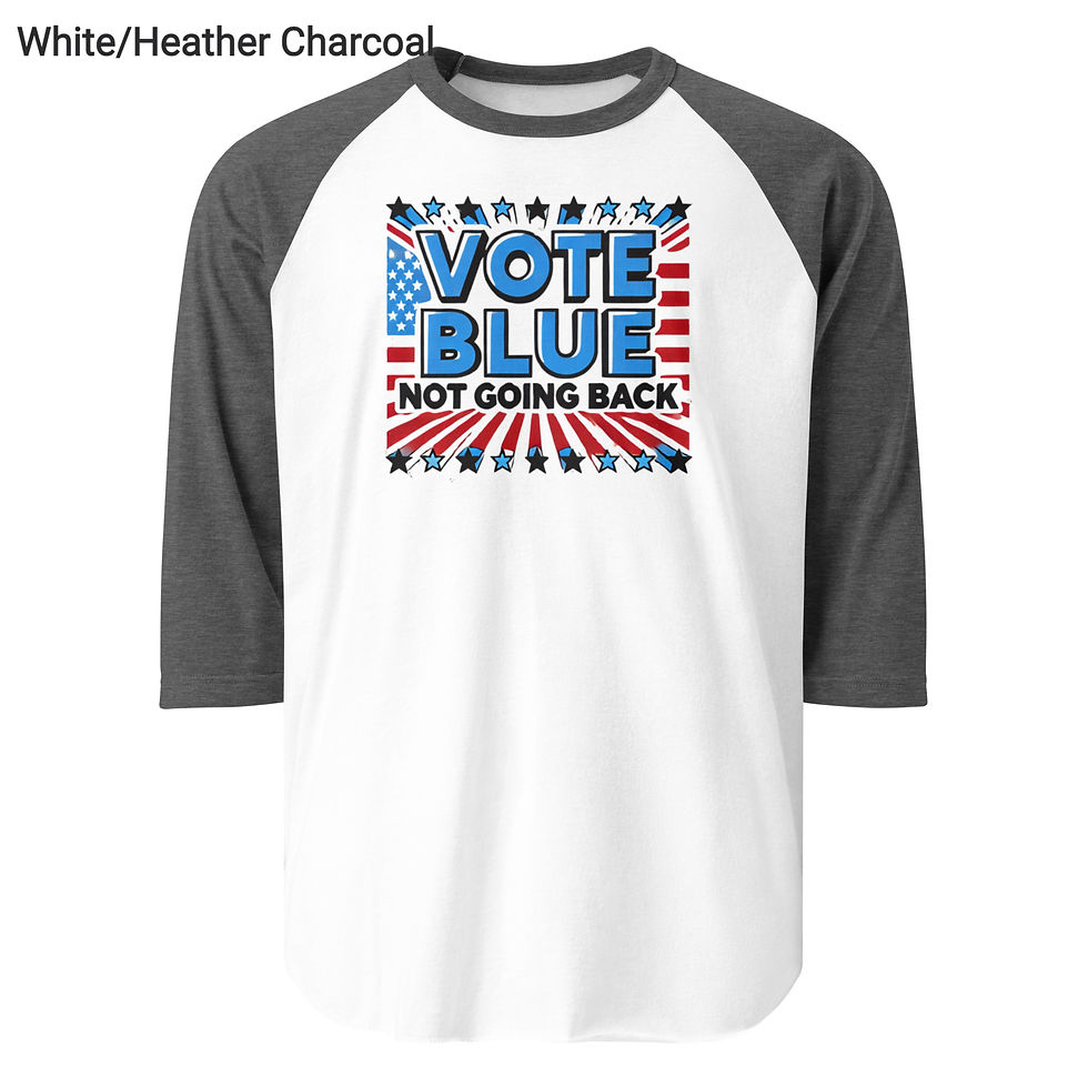 Thumbnail: Patriotic "Vote Blue - 3/4 sleeve raglan shirt