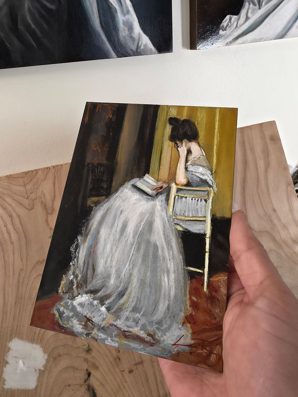 Thumbnail: "Woman Reading ", Jacque-Emile Blanche - Oil Pastel Replica