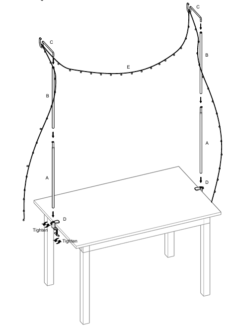 Thumbnail: Balcony String Lights Portable Set, attachable to your Railing or Table.