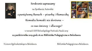 Zapraszamy na spotkanie z panią Iwoną Banach