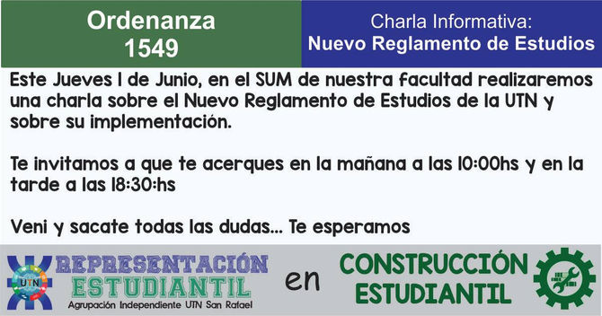 Charla Sobre El Nuevo Reglamento De Estudios - Ord. 1549