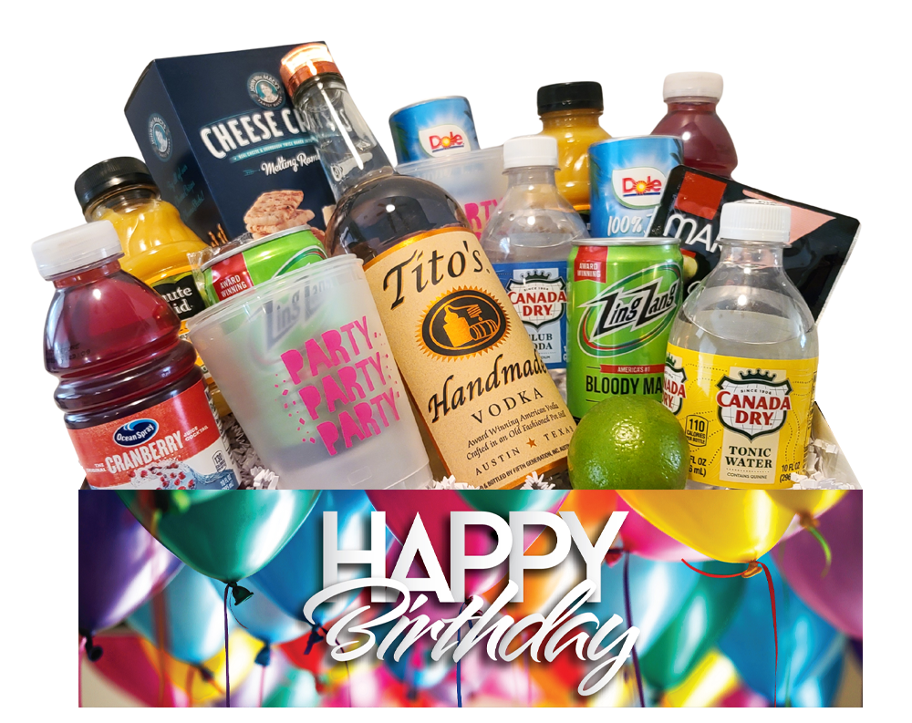Tito's and Friends Birthday Party Tray Gift Basket