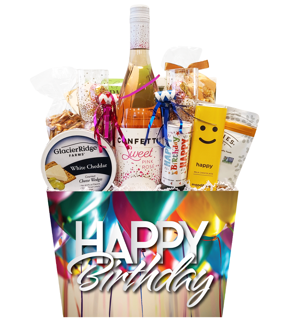 Birthday Balloons Sparkling Wine Gift Basket
