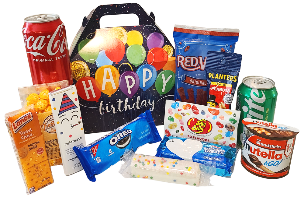 Birthday Balloons Snacks Gable Box