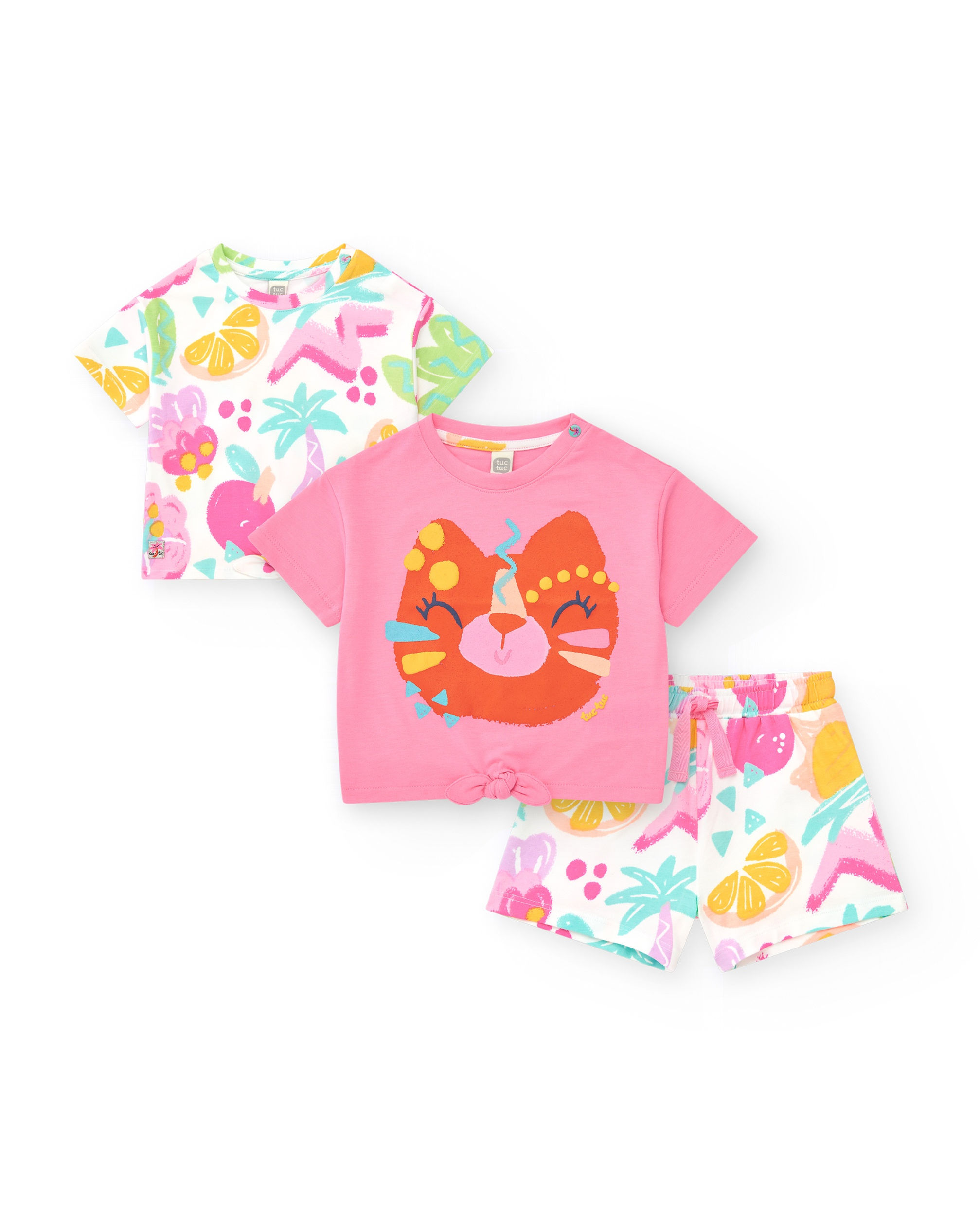 Conjunto 3 peças duas blusa e um calção