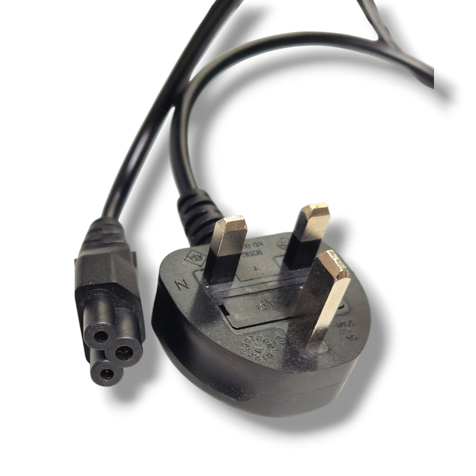 Thumbnail: 3-Pin 'Clover' Mains Cable - Pack of 3 [Various Lengths]
