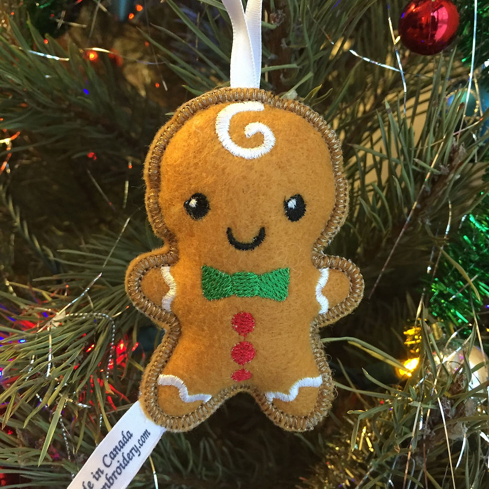 gift of embroidery gingerbread girl stuffed Christmas tree ornament