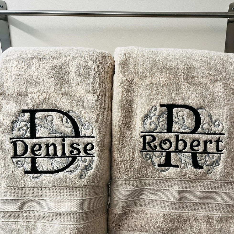 Thumbnail: gift of embroidery custom personalized towels embroidery monogram name