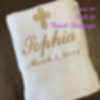gift of embroidery gold personalized baptism Christening towel