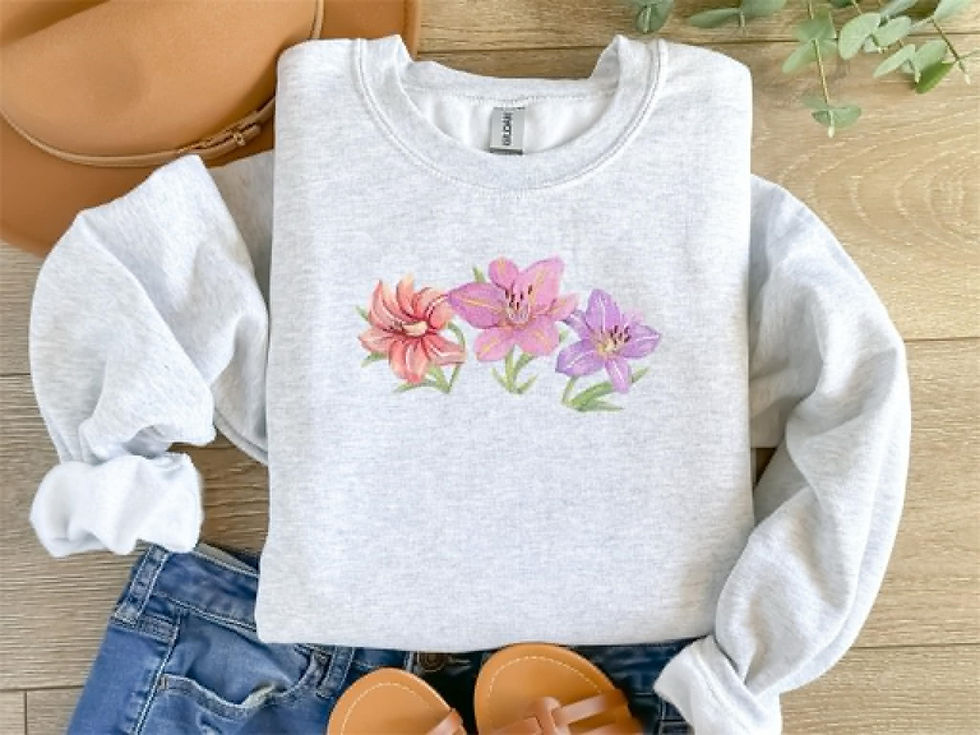 Thumbnail: Embroidered Lilies Sweatshirt