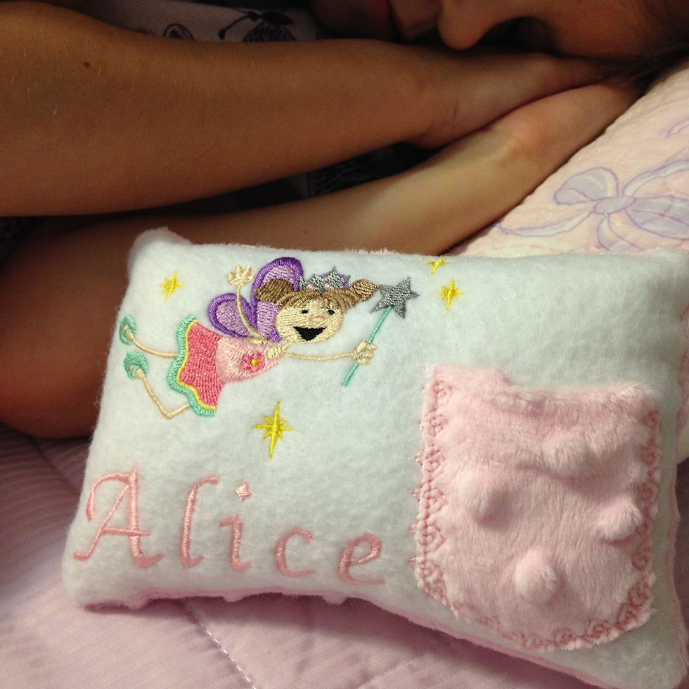 Thumbnail: gift of embroidery tooth fairy pillow personalized gift for kid toddler