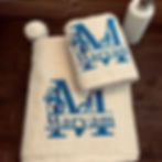 gift of embroidery custom personalized monogram on towel birthday Christmas present