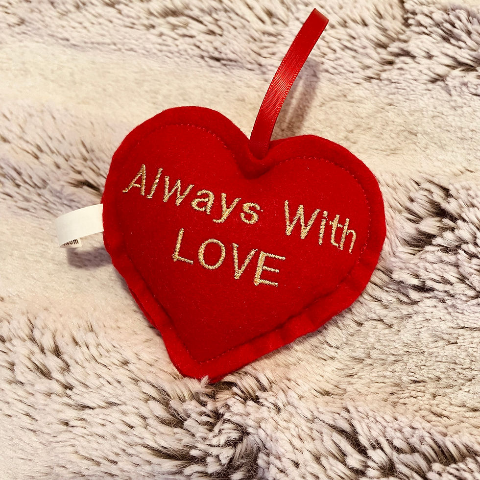 Thumbnail: stuffed heart valentines day Christmas personalized family gift of embroidery