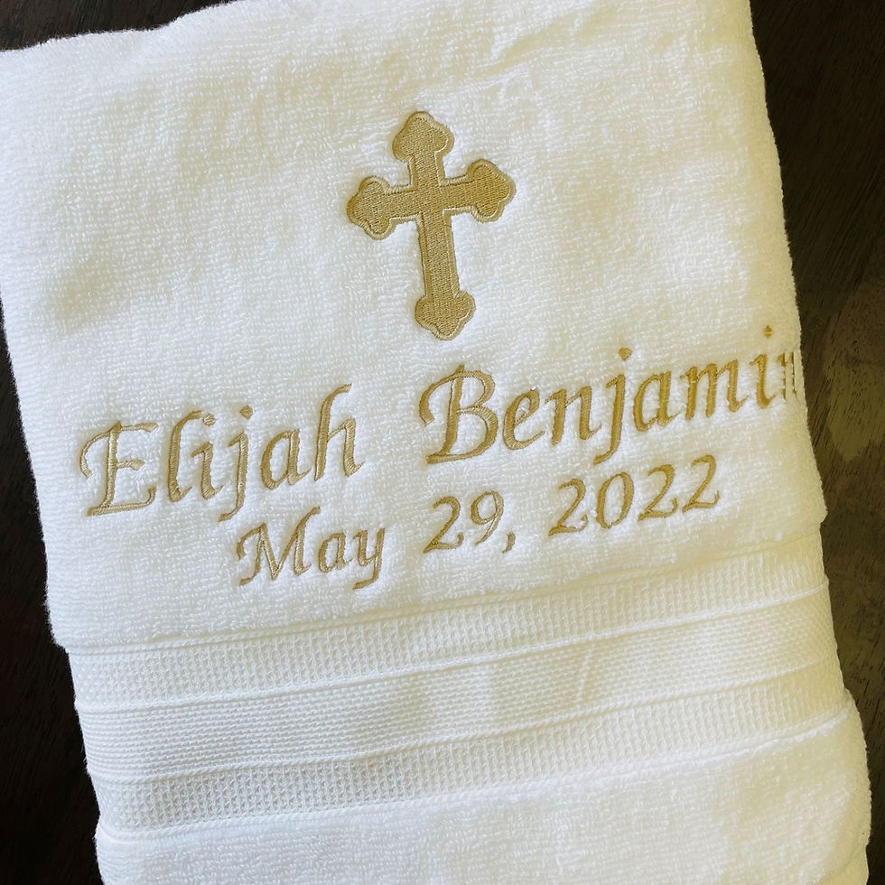 Thumbnail: baptism towel Christening personalized towel religious gift of embroidery