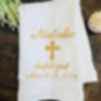 baptism towel Christening personalized towel religious gift of embroidery