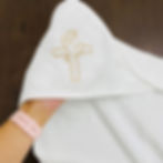 gift of embroidery gold personalized hooded baptism Christening towel