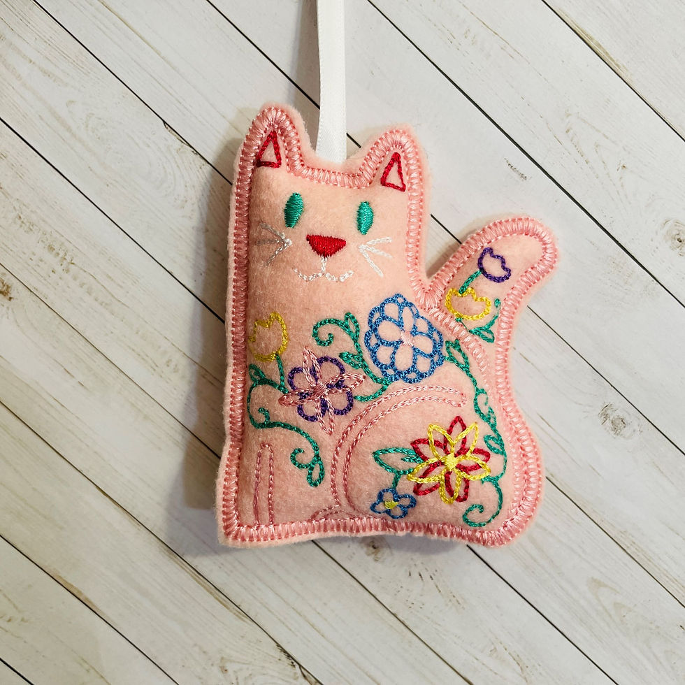 Thumbnail: gift of embroidery Cats stuffie tree ornament